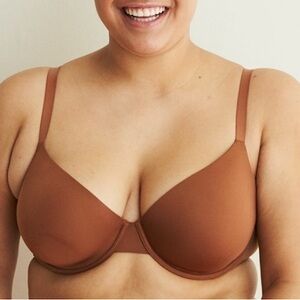 AERIE Real Me Full Coverage Underwire Bra Copper Brown 40D Smooth T-shirt Bra